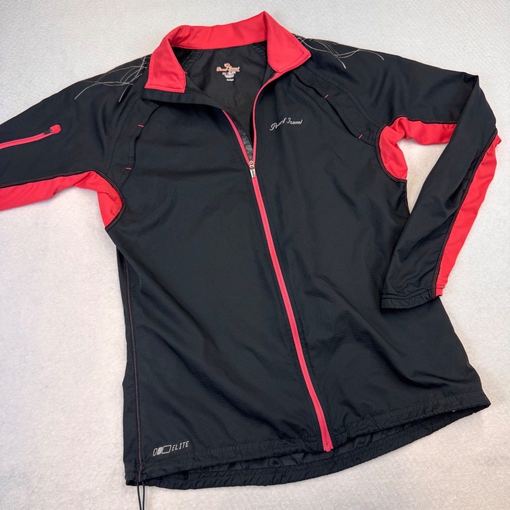Pearl Izumi Elite Women's Cycling Jacket Black Red Full Zip‎ Lightweight Medium